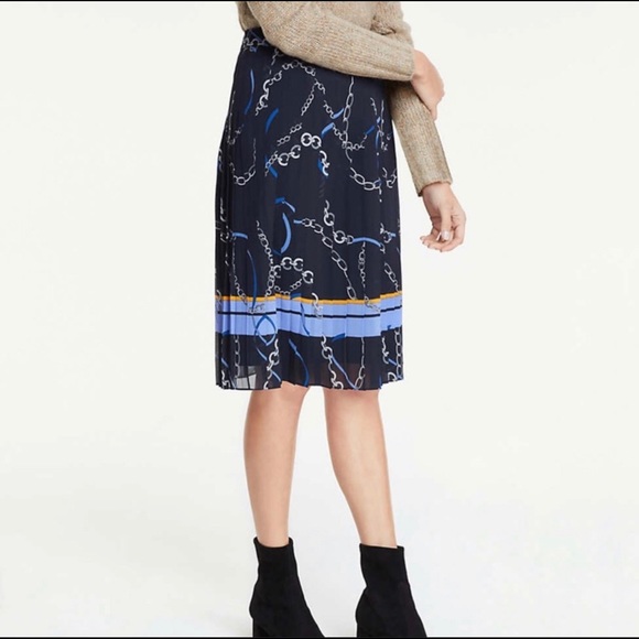 ANN TAYLOR Ribbon Chain Pleated Skirt - Picture 3 of 12